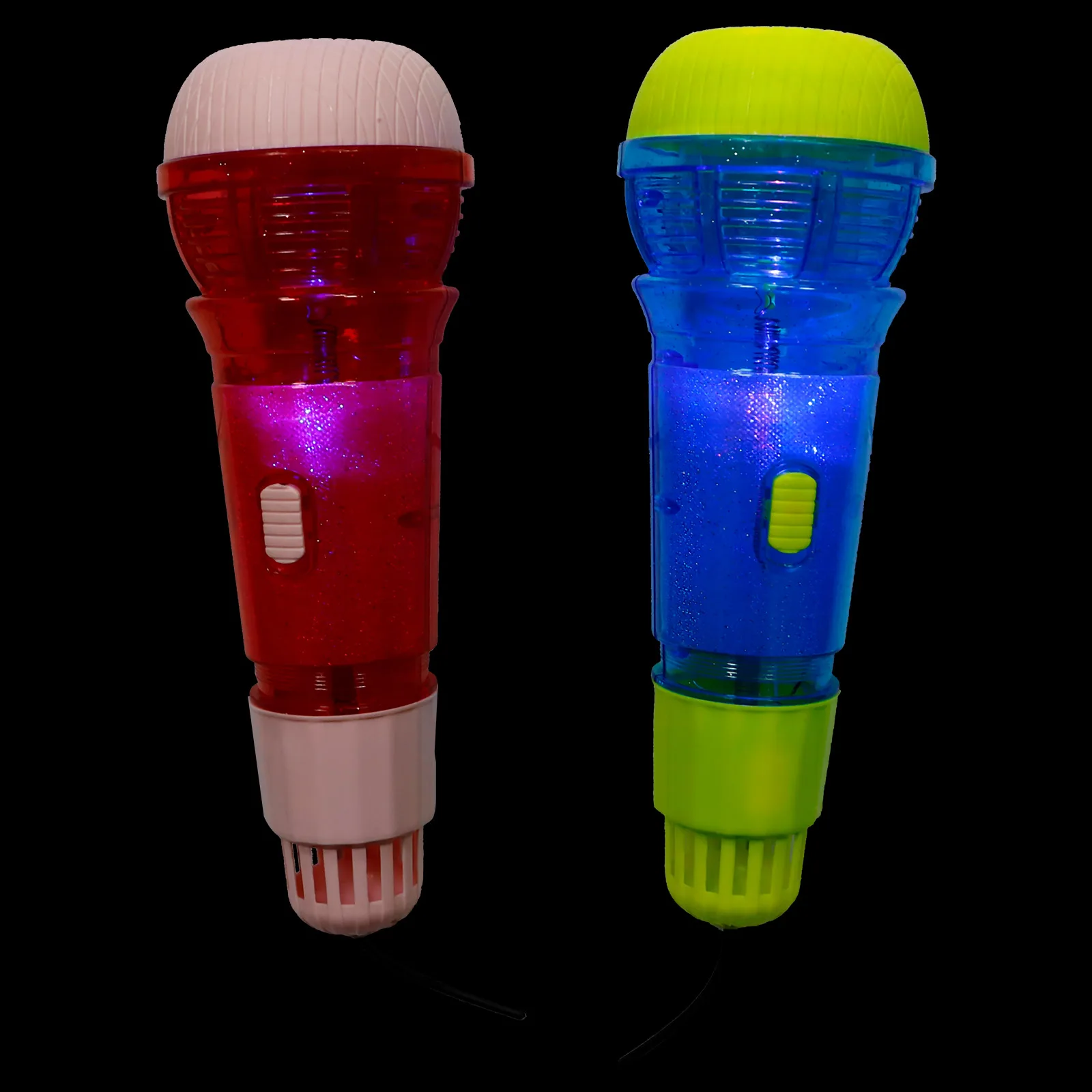 

2 Pcs Echo Microphone Toys 24cm Crystal ange Purple Kids Singing Karaoke Stage Birthday Party Favor Educational Toy