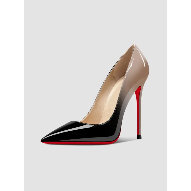 

Весенне-летние туфли на очень высоком каблуке, женские темпераментные туфли на тонком каблуке, светские сексуальные туфли оверсайз с острым носком 12 см.