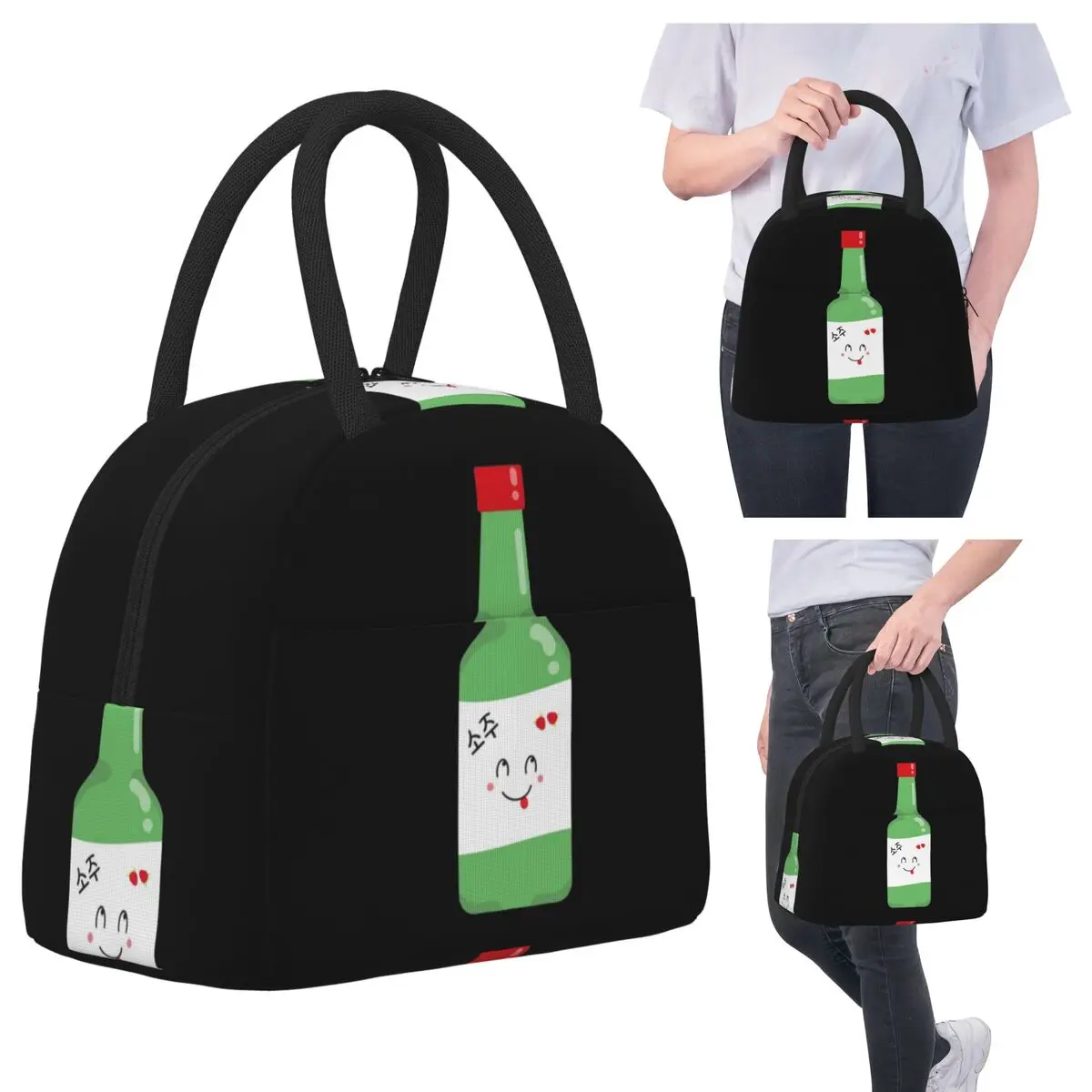 

Сумки для обеда Soju, изолированная коробка для бенто, водонепроницаемая сумка для обеда, герметичная сумка для пикника, сумка-холодильник для женщин, студенческих путешествий