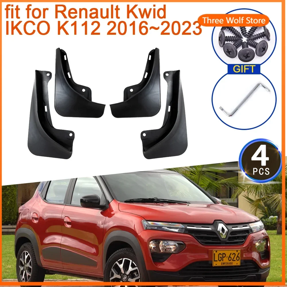 

Mud Flaps for Renault KWID BW IKCO K112 Electric 2016~2023 2019 2022 2021 2018 2017 Mudguards Splash Guards Rear Car Accessories