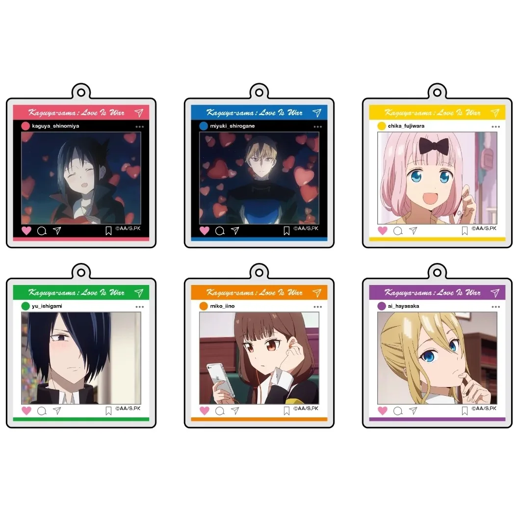 لعبة Shinomiya Kaguya Fujiwara Chika Iino Miko Hayasaka Ai Shirogane Miyuki المفاتيح دمية أنيمي الاكريليك كيرينغ قلادة هدية