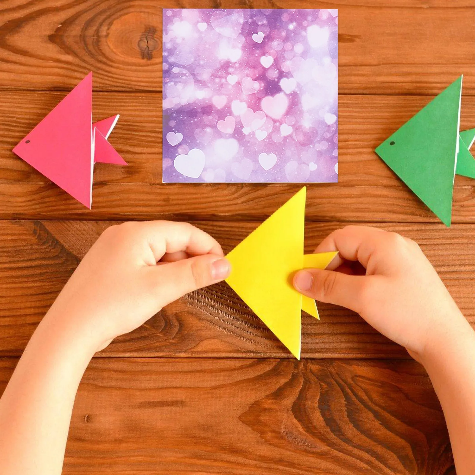 

50 Sheets Double Sided Square Folding Double Sided Star DIY Craft Decoration Square Art Supplies