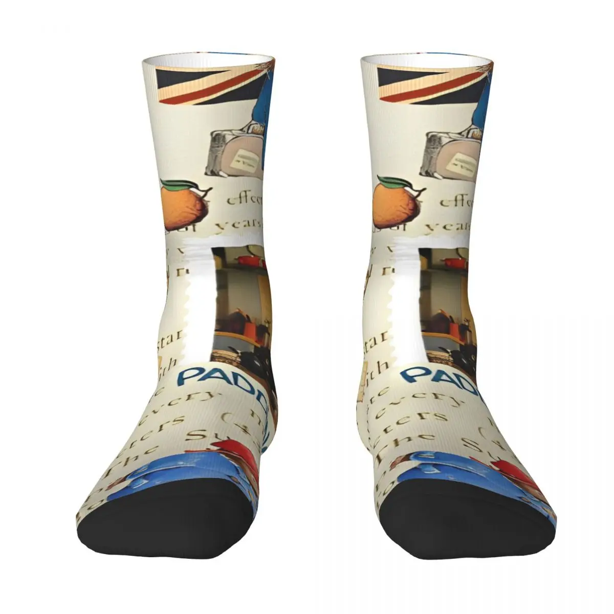 Britain Paddington Brown Bear Stockings Men's Socks High Quality Funny Socks Autumn Running Anti Skid Pattern Socks Gift