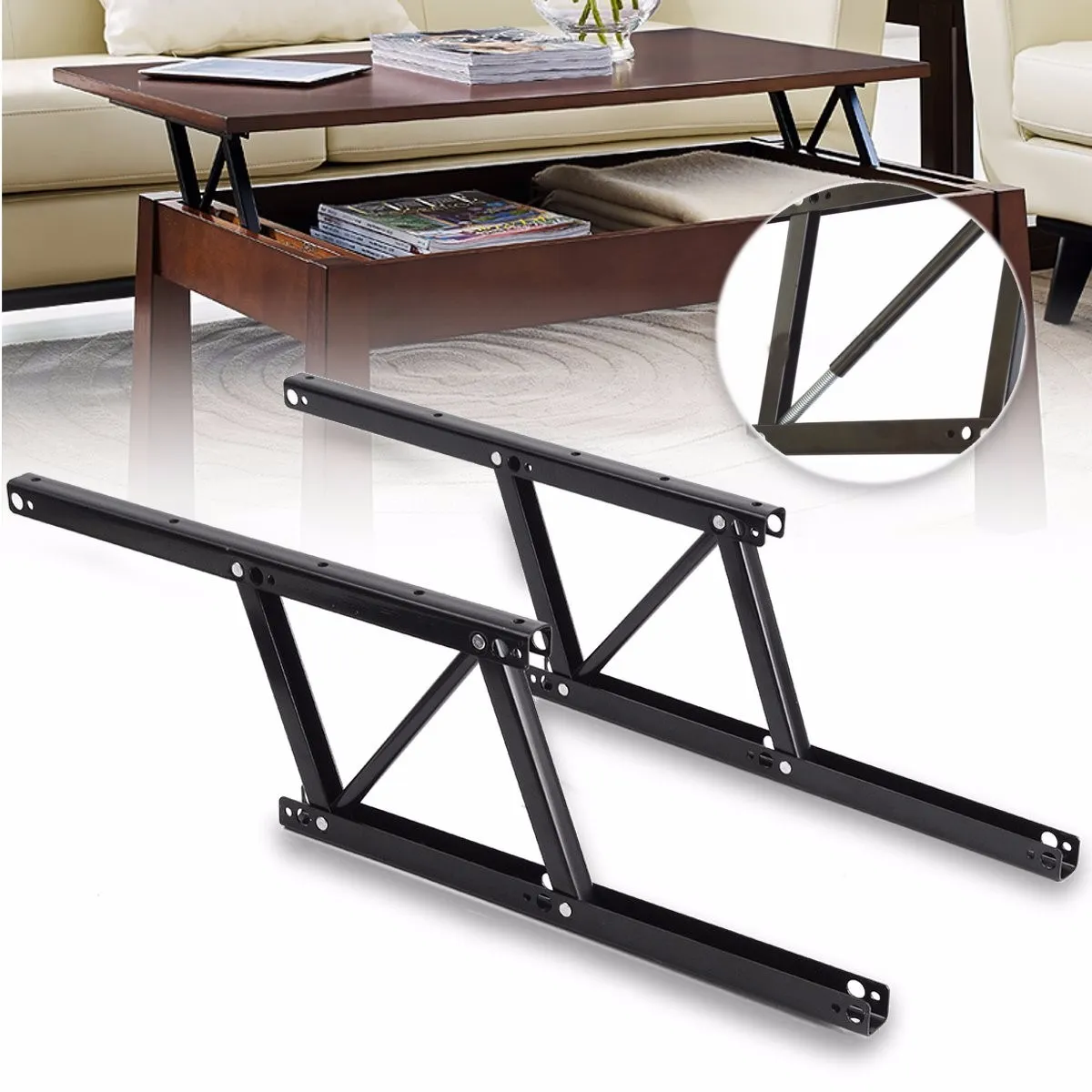 1 pair of cabinet table spring hinges 38 * 16.5cm lifting coffee table