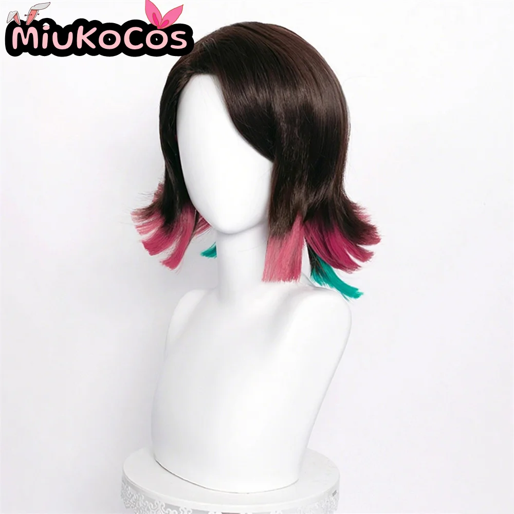 في المخزون Enmu شعر مستعار تأثيري MiukoCosplay أنيمي شيطان القاتل تأثيري