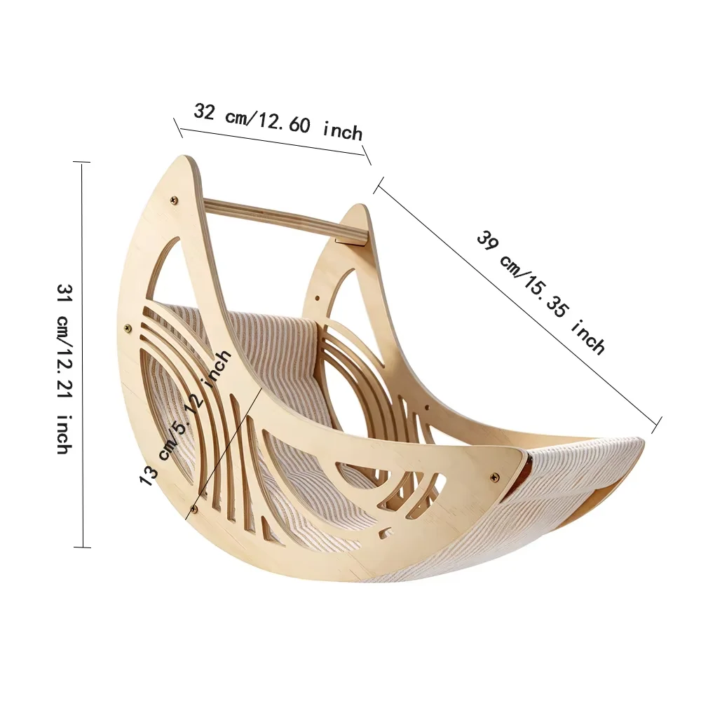 Cat Wall Furniture Hammock Climbing Steps Wall Mounted Shelves and Moon Beds Modern Design for Large Cats and Kittens to Sleep view 3