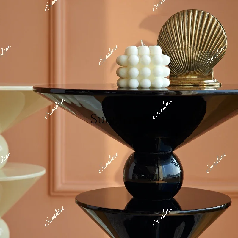 

Small tea table living room retro round balcony bay window casual edge few simple and modernP