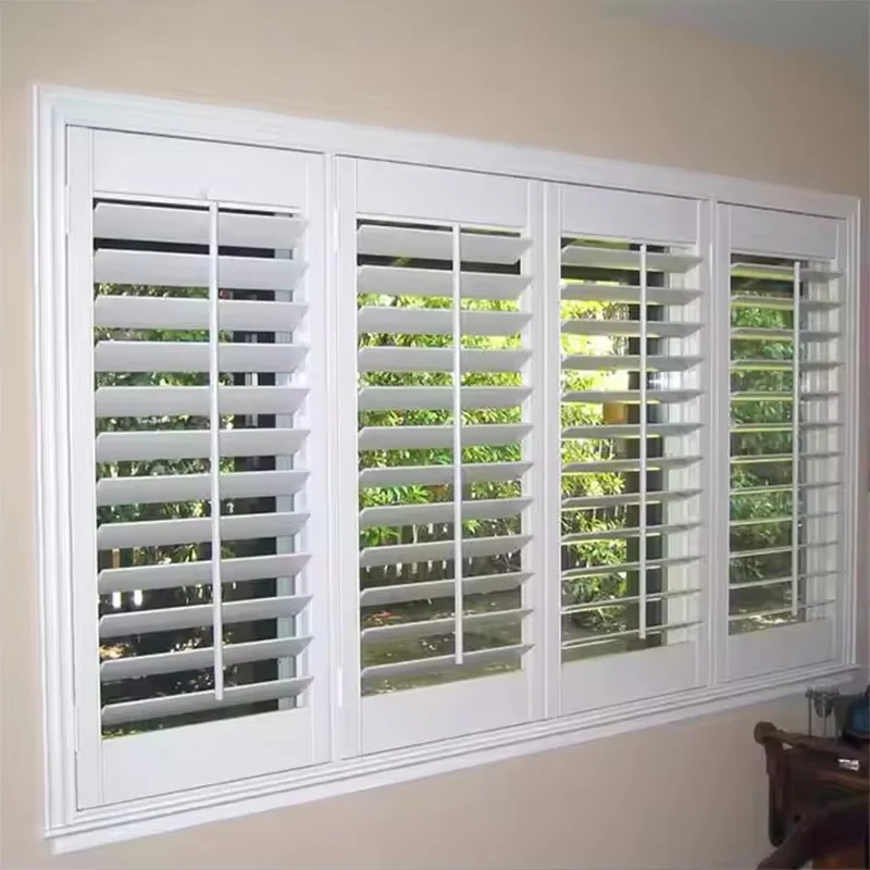 Wholesale Modern Horizontal PVC Rolling Shutters Indoor/Outdoor Plantation Louvers Kitchen Exterior Window Blinds Doors