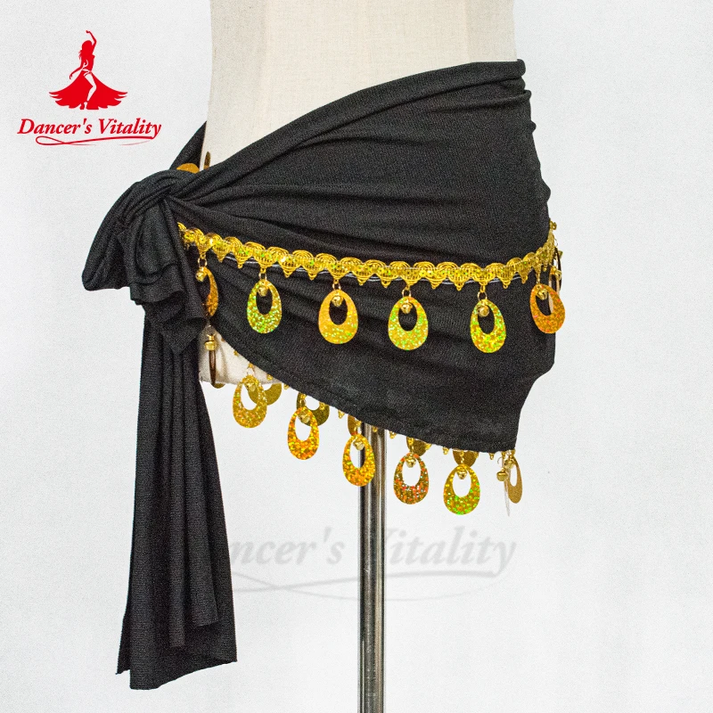 Belly Dance Costume for Women Oriental Practice Clothes Gold Coines Belt Girl's Belly Dancing Hip Scarf