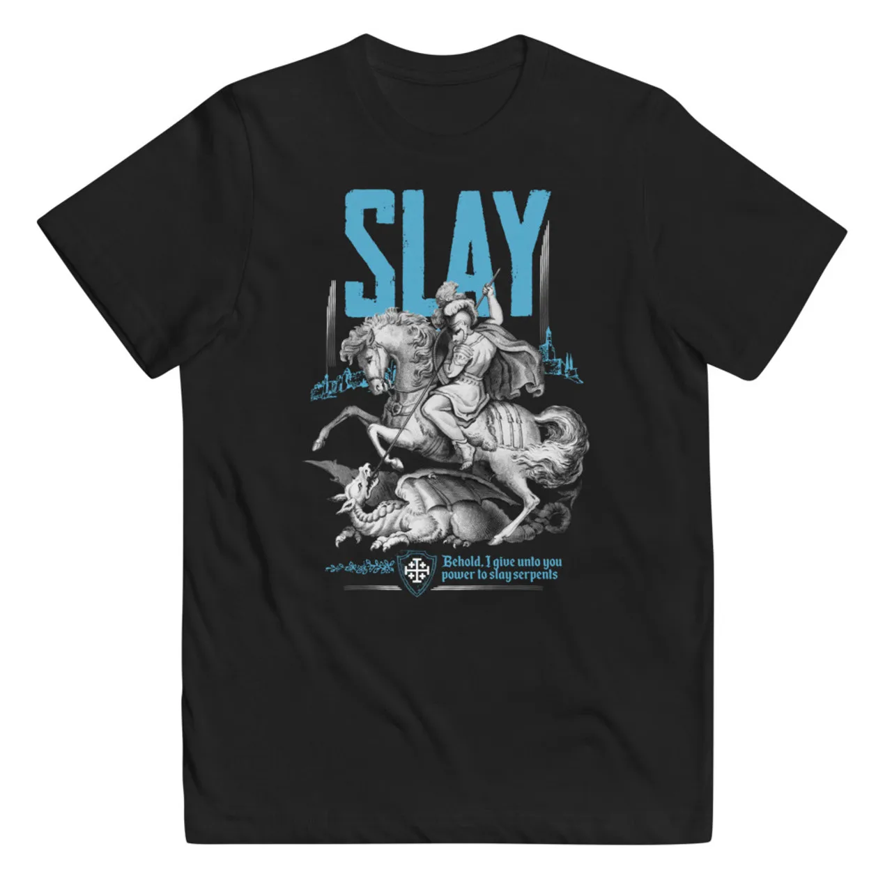 

St George Slaying The Dragon T-Shirt 100% Cotton O-Neck Short Sleeve Casual Mens T-shirt Streetwear