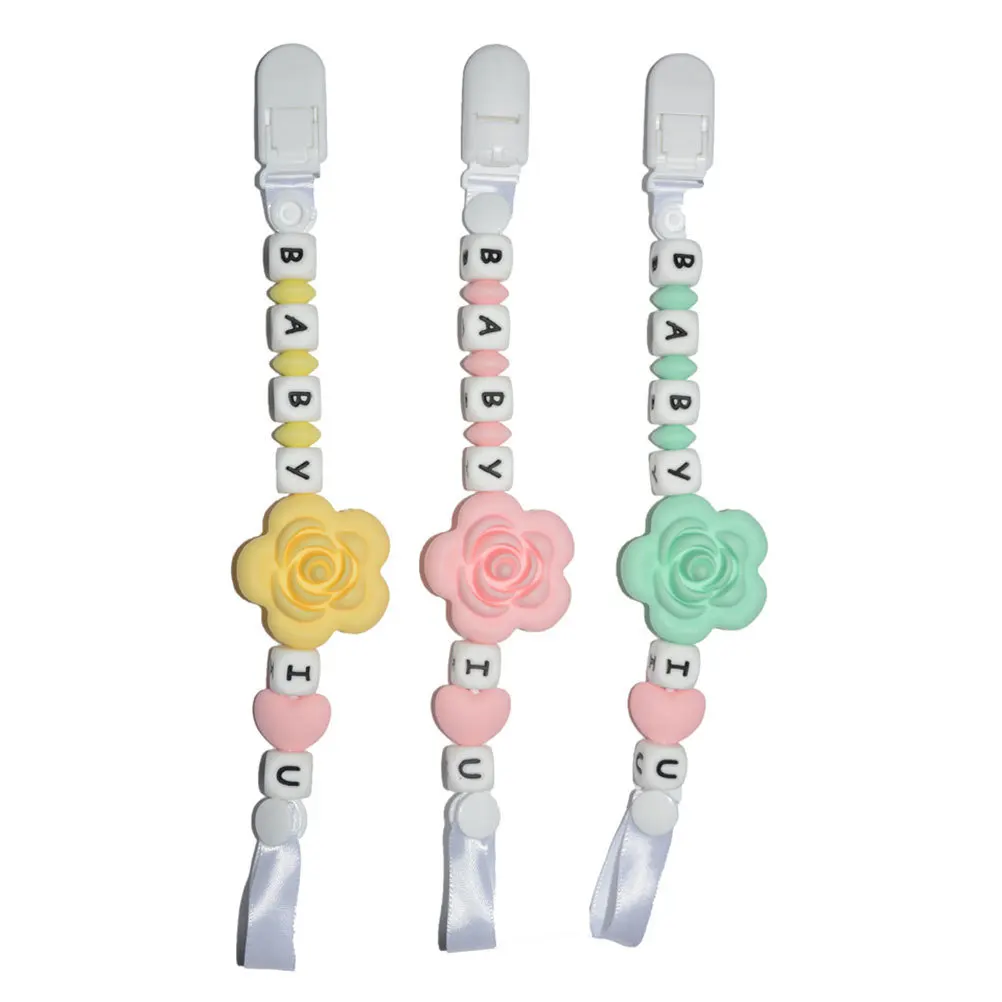 

10Pcs Baby Pacifier Food Grade Silicone Colorful Rose Shape Efficient Soothing for 3 Months Plus Infants Baby Pacifier