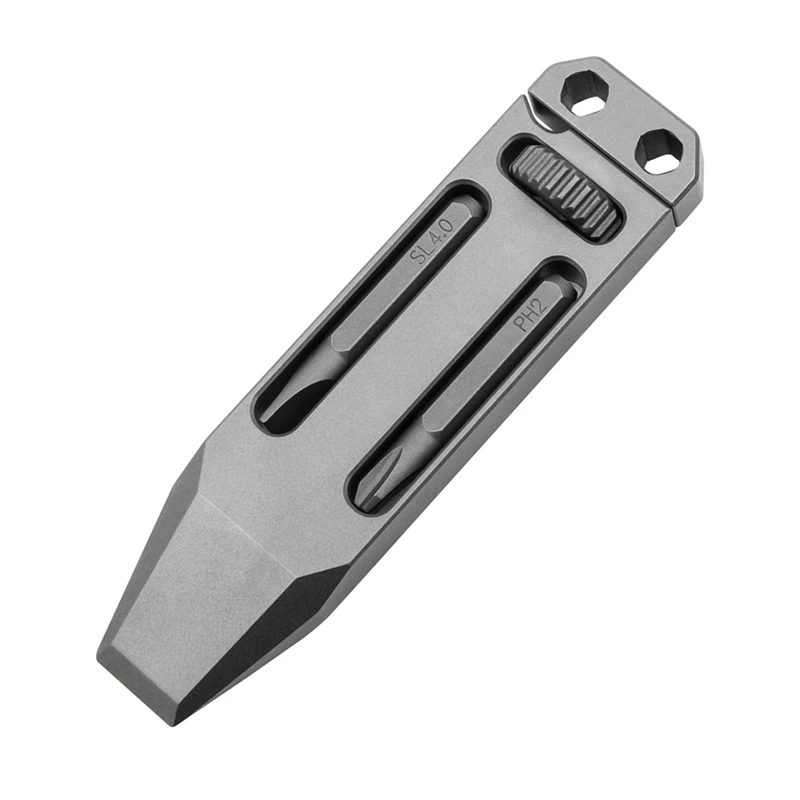 

TC4 Titanium Alloy Multi-Function Pry Bar Corkscrew Screwdriver Mini Wrench Crowbar Pocket Tool Pendant