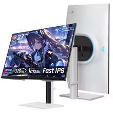 KTC 27インチ WQHD ゲーミングモニター 300Hz Fast IPS HDR400【H27E6 ホワイト】 特別割引