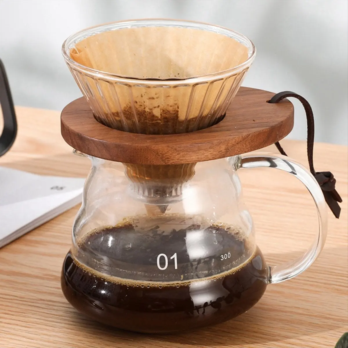 KSOL Coffee Filter Paper Wooden Tray Hand-Poured Simple Filter Cup Funnel Cup Tray Coffee Filter Paper Filter Cup Tray
