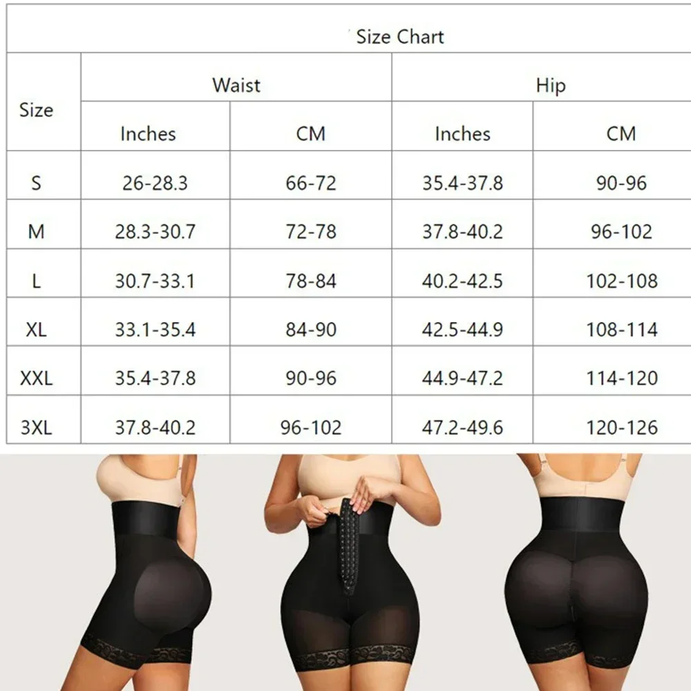 3 Boned Butt Lifter Shapewear Shorts Women Body Shaper Waist Trainer Belly Control Panties Body Shapewear Fajas