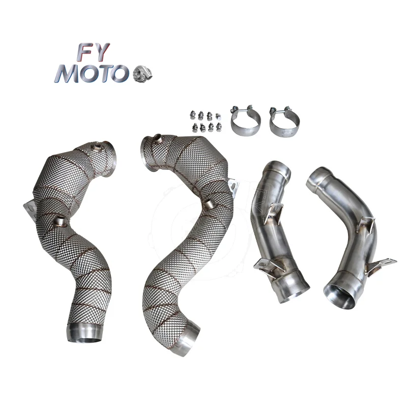 Exhaust Catted Downpipe for  M178 W213 E63 with Heat Shield 2016+