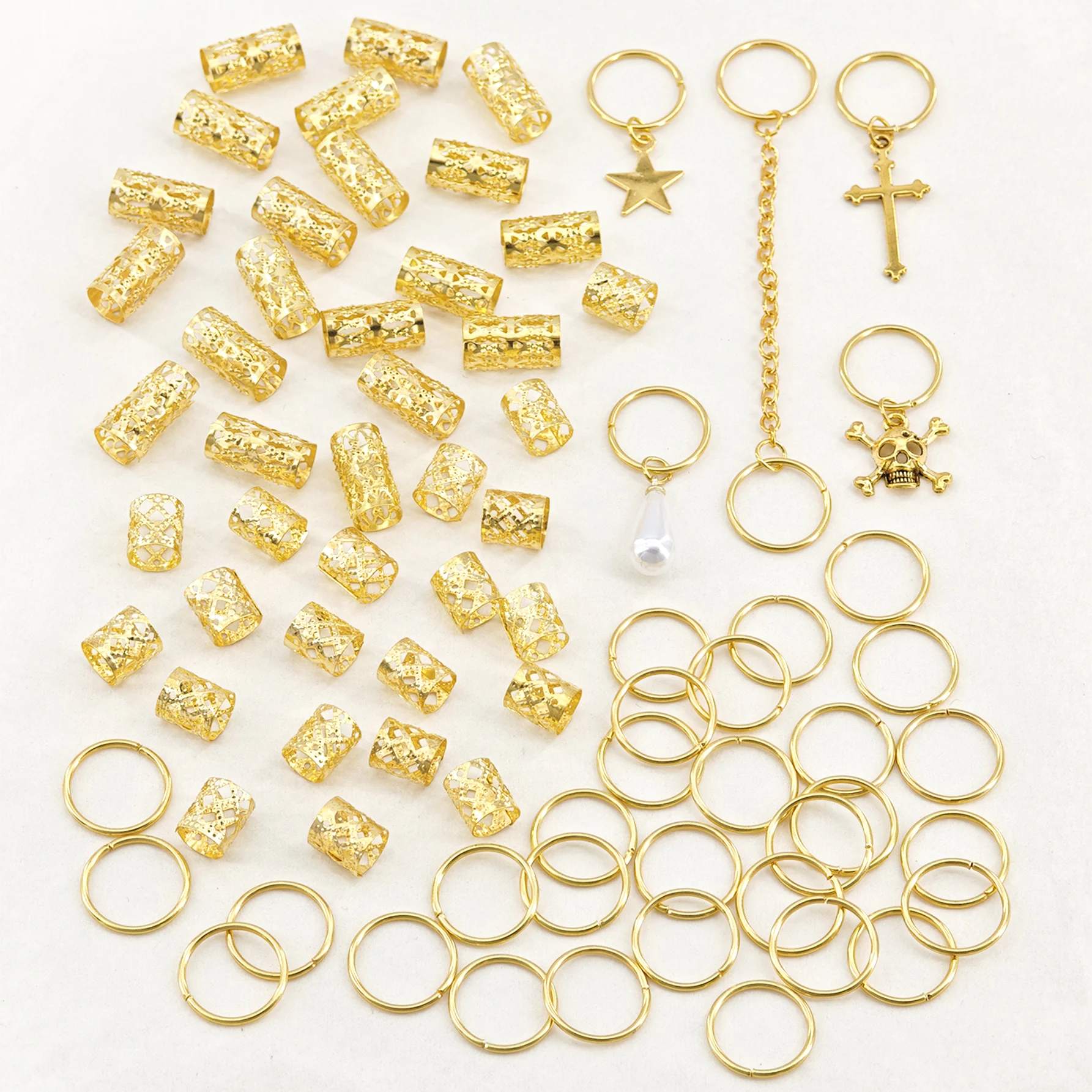 75 Stück goldene Haarringe im – Gothic Skull Ring Bewertung und Preis