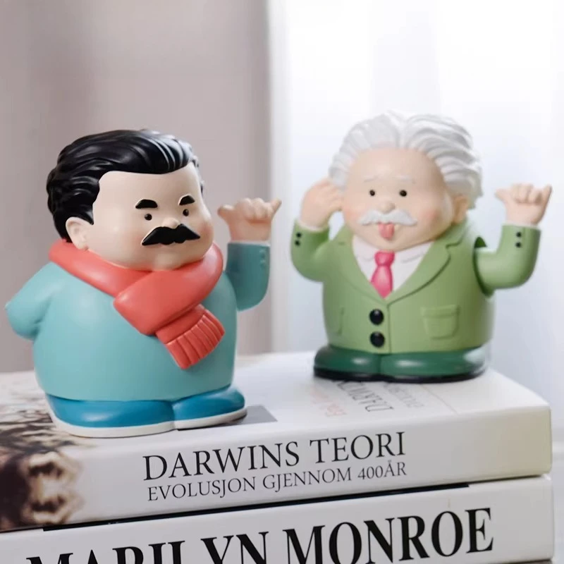 Creative Electric Shaker Lu Xun Van Gogh Einstein Figurine Sculpture Desk Decoration Nordic Home Accessories Fun Birthday Gift