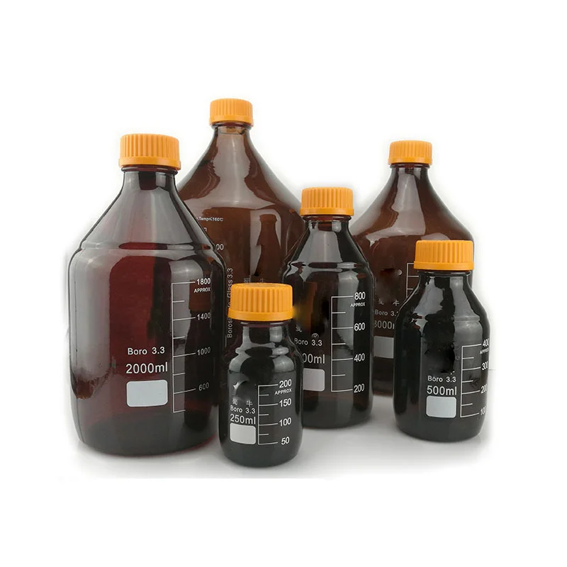 3000ML amber Glass reagent bottle with screw cap thick wall laboratory reagent bottle lab glassware