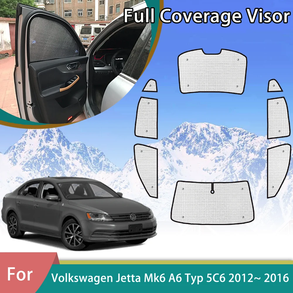 

Car Full Coverage Sunshade For Volkswagen VW Jetta Mk6 A6 Typ 5C6 2012~ 2016 Anti-UV Auto Accessories Window Interior 2013 2015