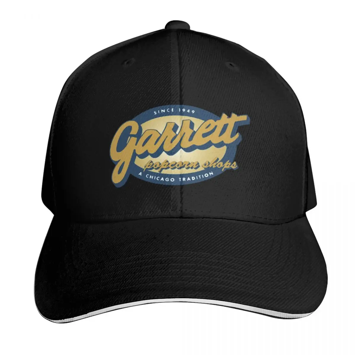 GARRET POPCORN SHOPS Baseball Cap Snapback Flat Bill Strapback Dad Hat Six Panel Structured Crown