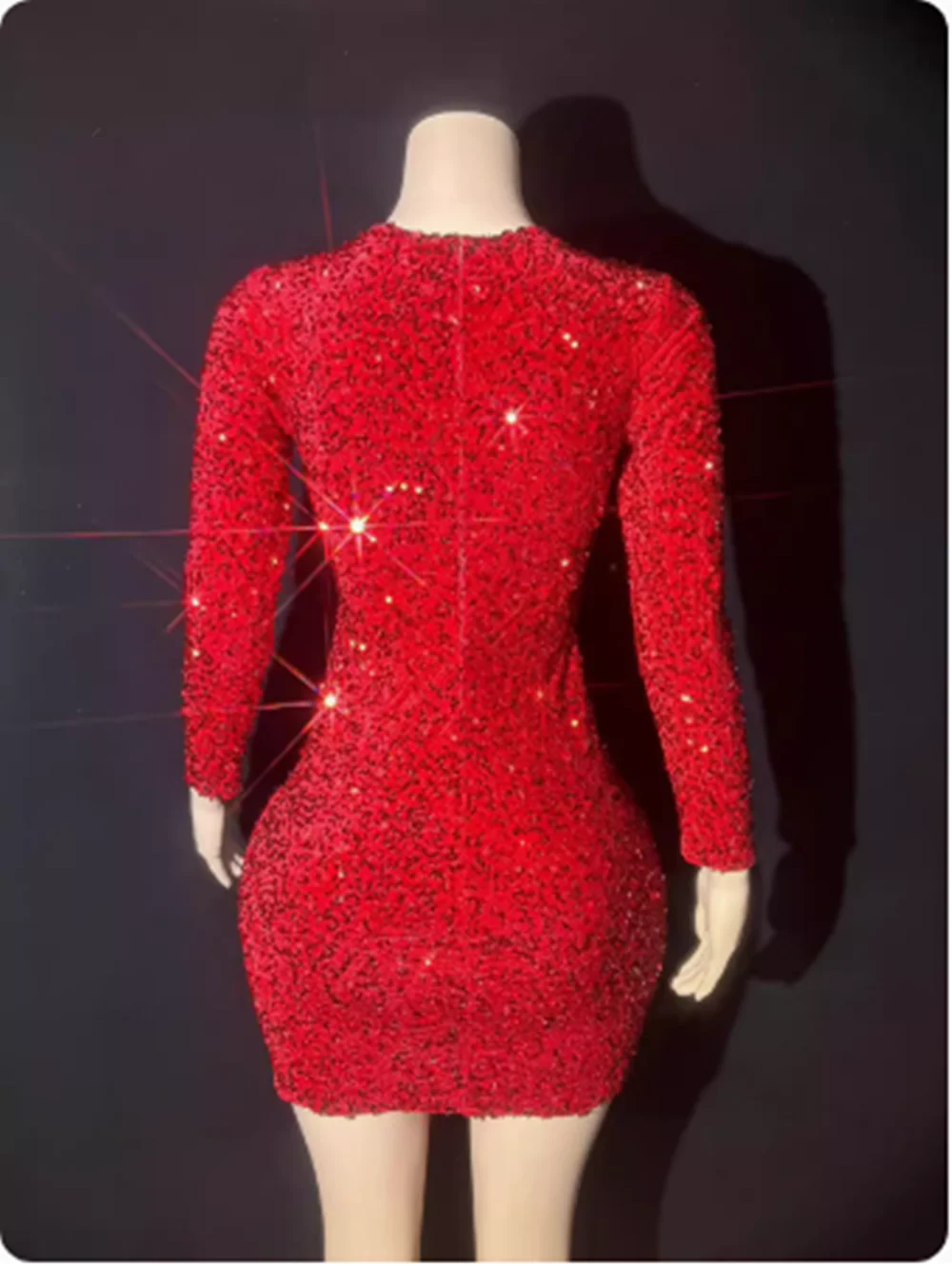 2025 새로운 뜨거운 판매 레드 다이아몬드 관점 드레스 패션 섹시한 파티 드레스 무대 패션 성능 드레스 yj443