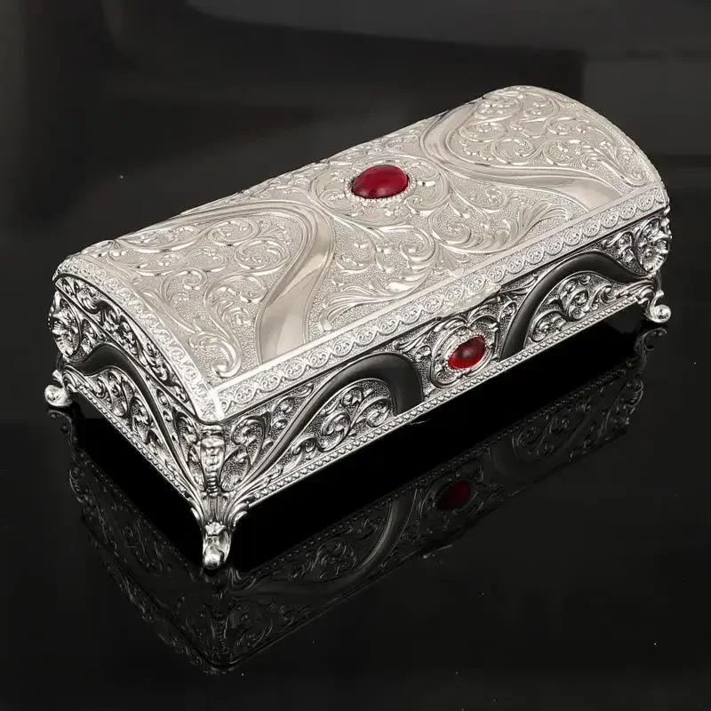 Creative European metal rectangular home jewelry jewelry box high-end birthday wedding gift box storage box