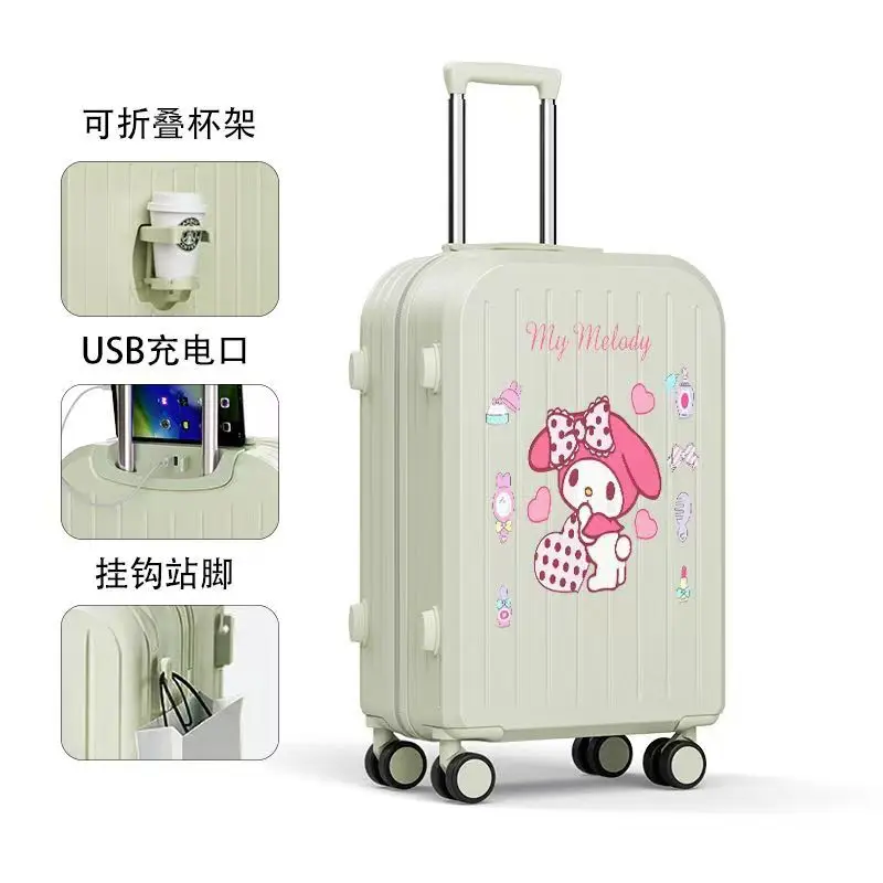 New Cinnamoroll Kuromi Anime Kawaii Sanrio Luggage Multi-Functional Trolley Box Cute My Melody Combination Case Gifts for Girls