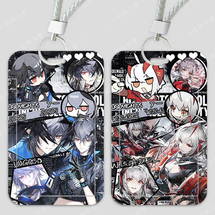 Anime Arknights Cosplay Backpack Pendant Keychain Sliding Closure Document Case Campus Card Cute Birthday Xmas Gift Ferrule Set