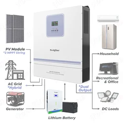 Techfine Manufacturers 11KW 48V 150A MPPT dc to ac solar panel inverter off grid solar pv hybrid inverter with parallel function