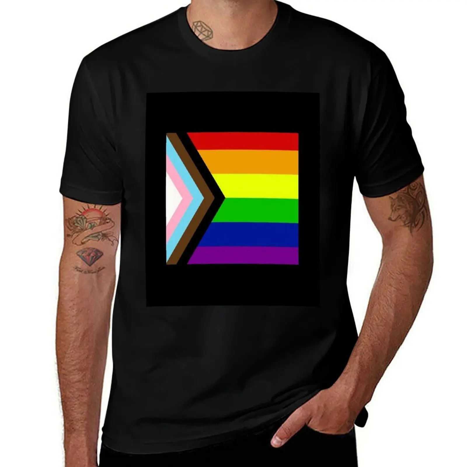 

men t shirts shirt T-Shirt cotton man Pride t for anime cotton percent shirt for 100 man 100% Progress t Flag