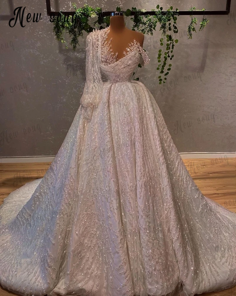 3 Ontwerpen Romantische Trouwjurken Custom Made Robe De Mariée 2023 Baljurk Prinsessenjurk Parels Bruidsjurken Vestido De Noiva