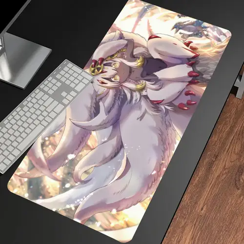 Alfombrilla de ratón grande de dibujos animados, hecha en Abyss alfombrilla de ratón, alfombrilla de escritorio para teclado XXL, goma para juegos, antideslizante, Gamer Riko Nanachi Mausepad
