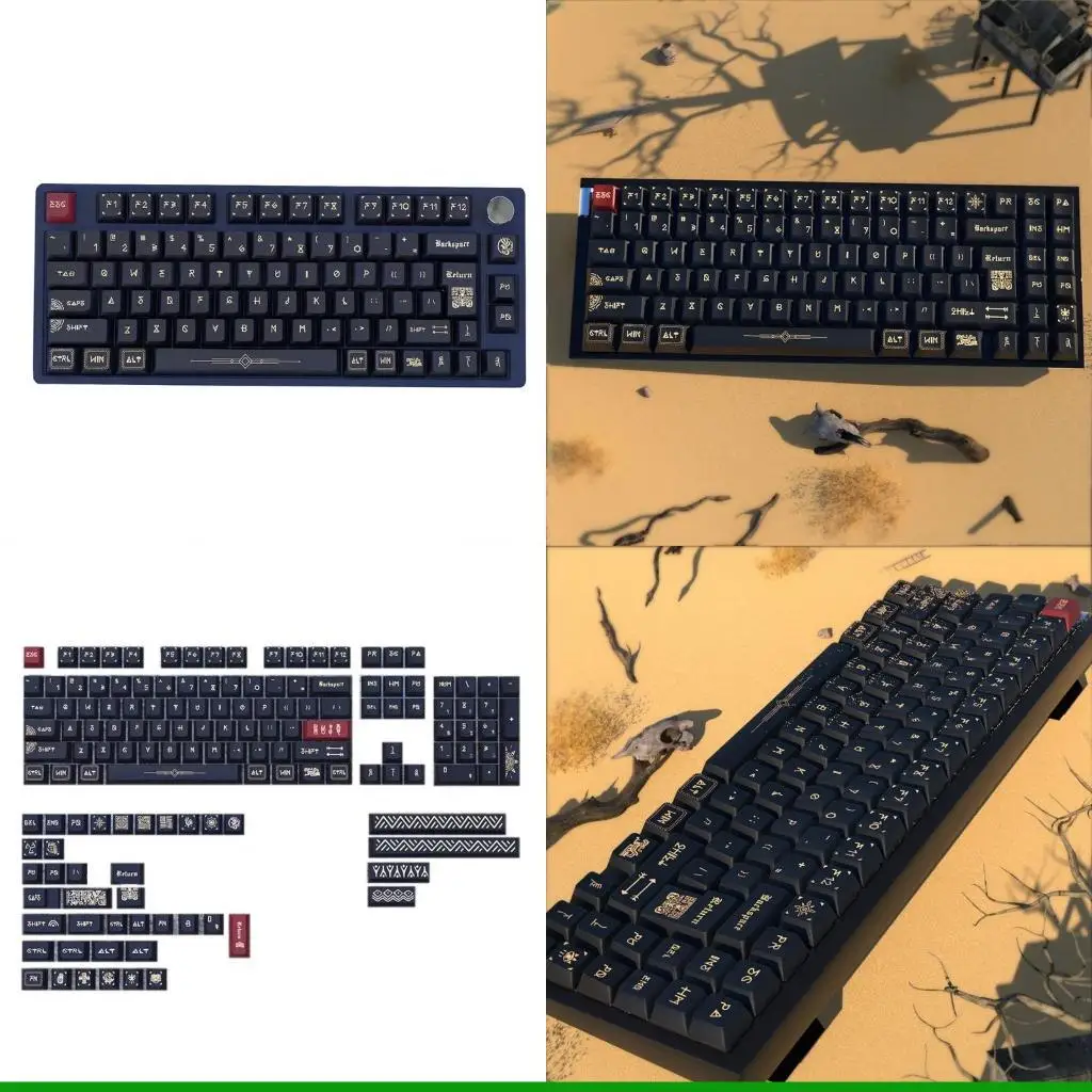 

U55C 142 клавиши, персонализированные древние руины, набор колпачков для сублимации краски из ПБТ, оригинальная высота, колпачки