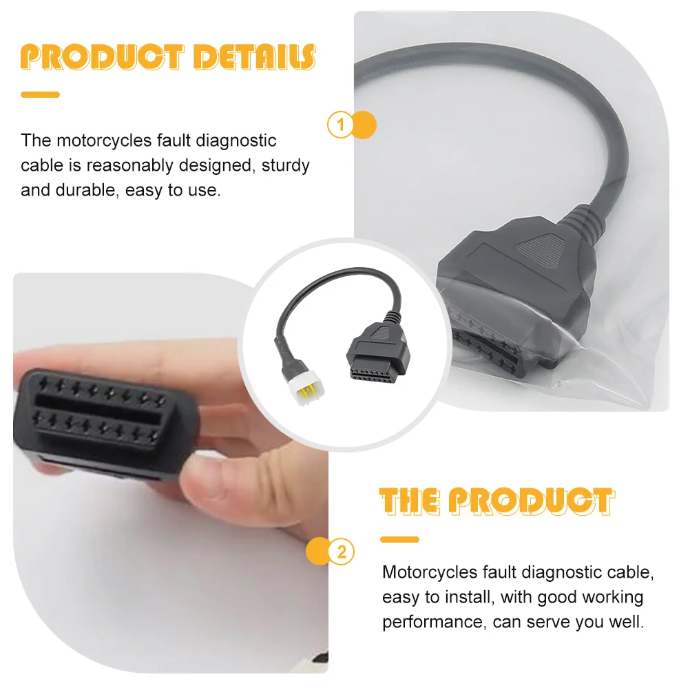 

to 6-Pin Motorcycle Diagnostic Adapter Cable Durable Easy Install Engine Fault Detection 6 Pin Adapter Cable