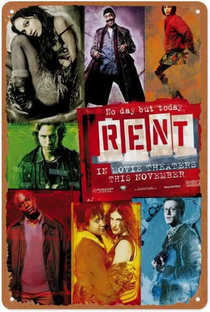 Vintage Metal Sign - Rent Musical Movie Cast - 8x12 Inch Wall Art for Garage, Man Cave, Game Room, Coffee House Or Home Bar Deco