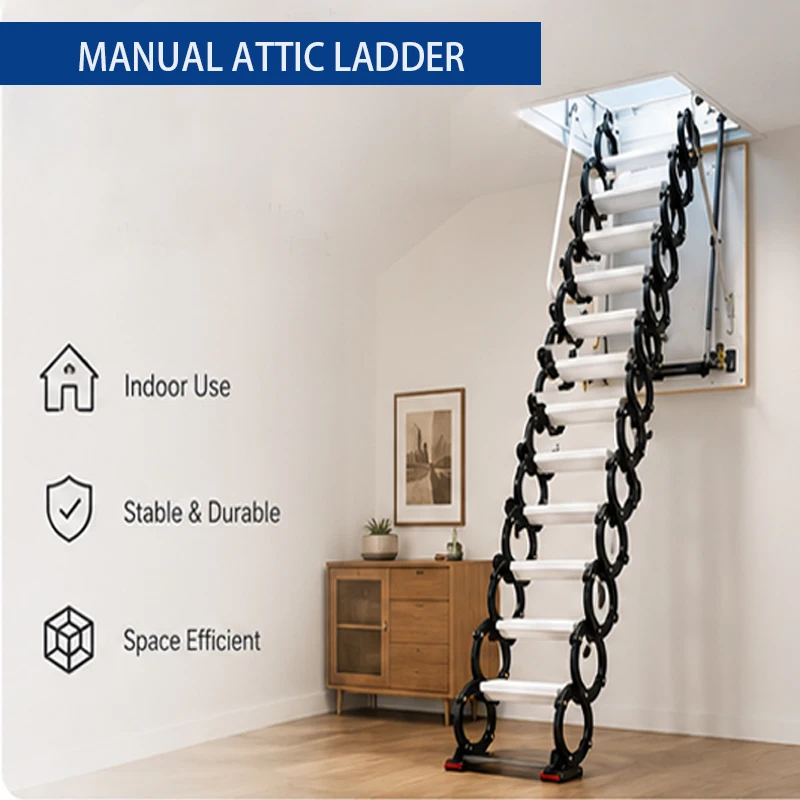 ODM Manufacturer Aluminum Folding Attic Ladder with Durable Structure for Garage