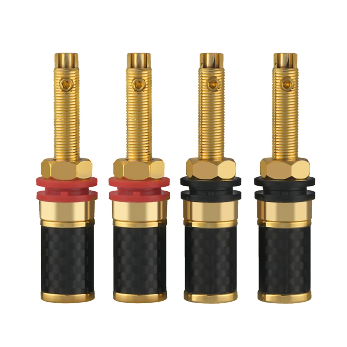 4Pcs HIFI Gold Plated Copper Speaker Binding Post Female Banana Jack Connector HIFI Audio AMP Banana Plug Socket