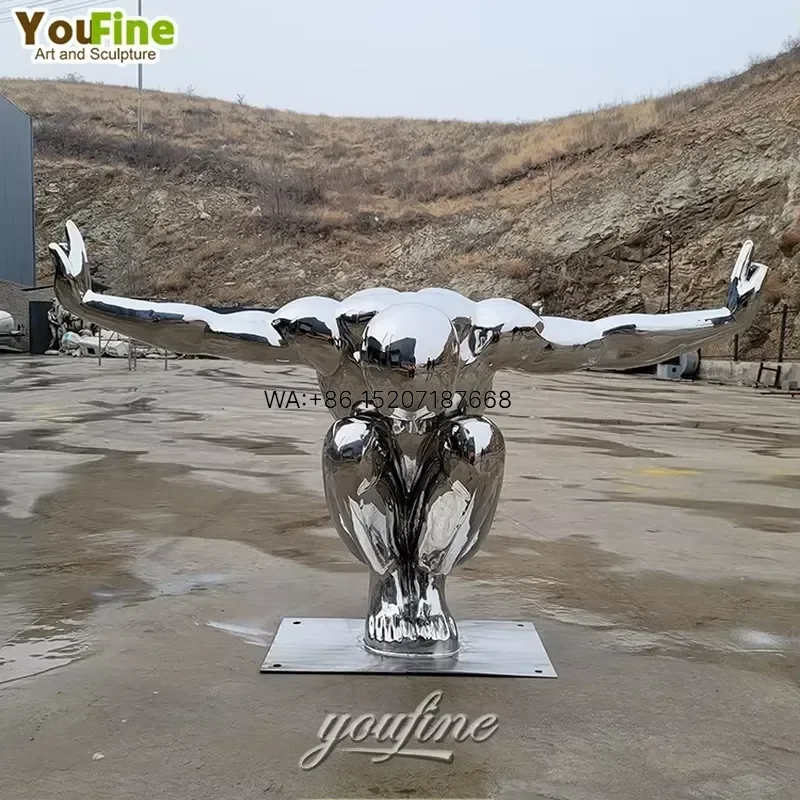Wmwmnu for YOUFINE New Design Mirror Polished Swimming Decor Stainless Steel Diving Man Statue Sculpture