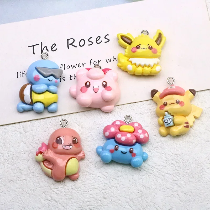 Pokémon pryskyřice kreativní kreslený obraz pikachu jigglypuff roztomilá málo přívěsek DIY šperků příslušenství vynikající ruční materiálů