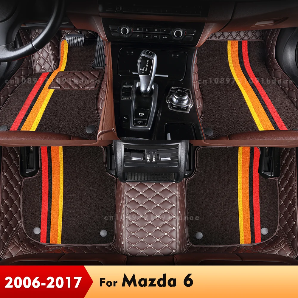 

For Mazda 6 2006-2017 07 08 09 16 15 14 13 Double Layer Car Floor Mats Custom Auto Foot Pads Carpet Cover Interior Accessories