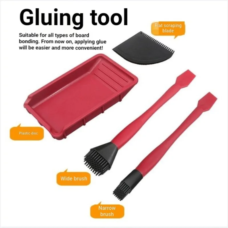 Silicone Brushes Set of 4, Soft Silicone & Bristle Glue Applicator, Woodworking Latex & White Glue Brush for Wood Repair
