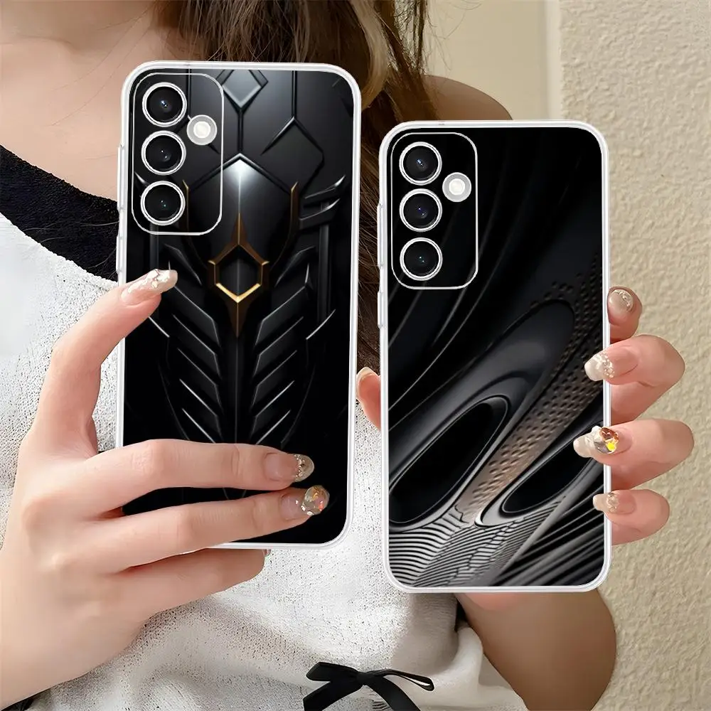 Technology Texture Beehive Phone Case for Samsung Galaxy S25 S24 S23 S22 S21Plus FE Ultra Soft TPU Clear Shockproof Cover