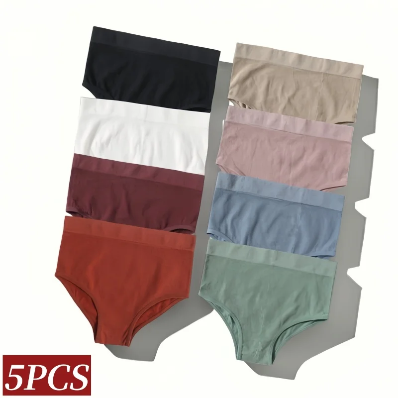 conjunto-de-5-calcinhas-sem-costura-para-mulheres-briefs-de-cintura-alta-lingerie-sexy-em-cores-solidas-roupas-Intimas-femininas-m-xl