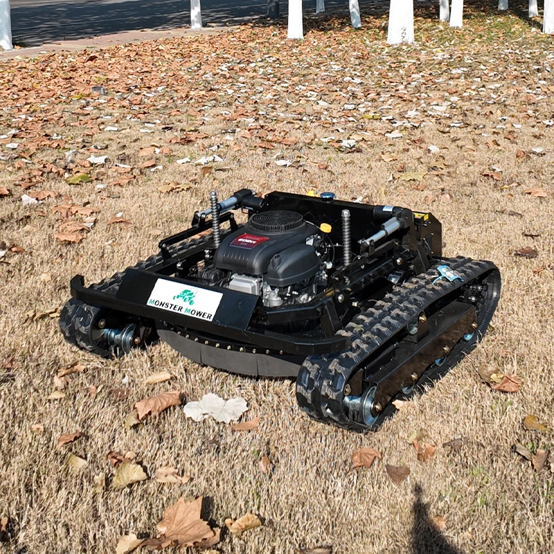800mm Crawler Remote Control Lawn Mower Mini Robot Lawn Mower With Snow Plow Attachments