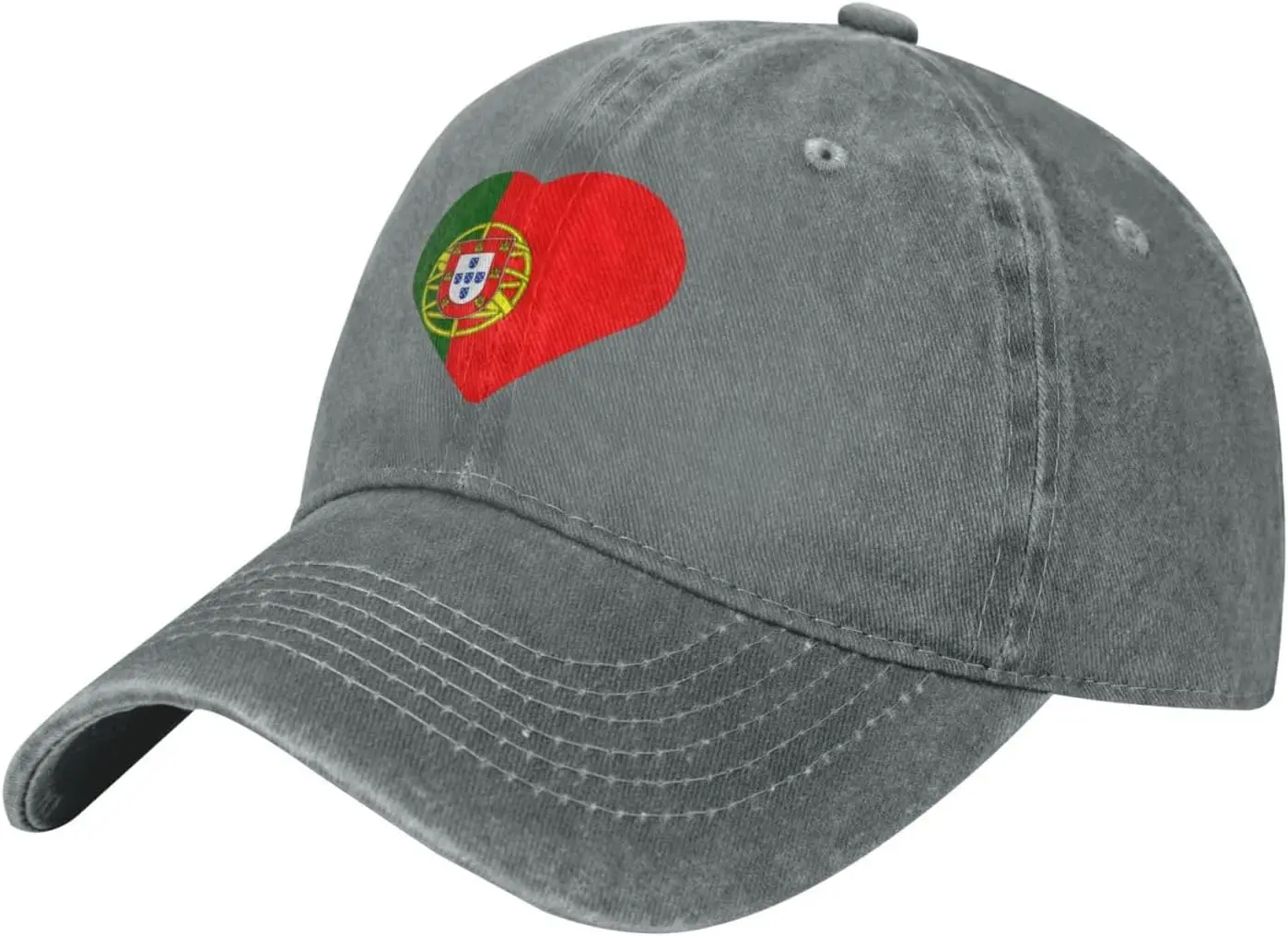 Portugal-Flag-Heart-Baseball-Cap-Cotton-Adjustable-Low-Profile-Dad-Hat-Casual-for-Men-Women