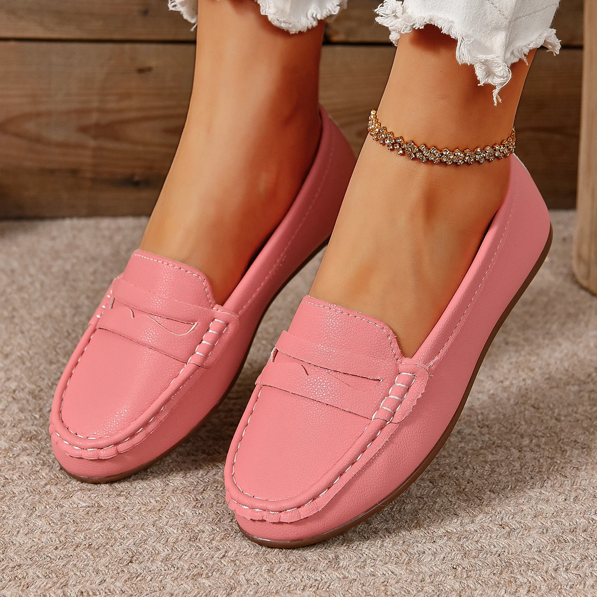 New Flats Shallow Loafers Women Walking Casual Shoes Designer Summer Comfort Soft Sole Shoes Brand Office Zapatillas De Mujer