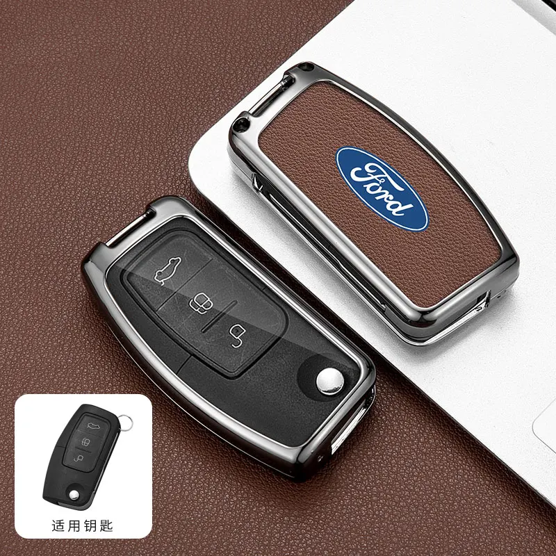 Zinc Alloy Car Key Cover Case Shell For Ford Focus 2 3 Ecosport C-Max S-Max Ka Mondeo Kuga Galaxy Fiesta Keychain Accessories