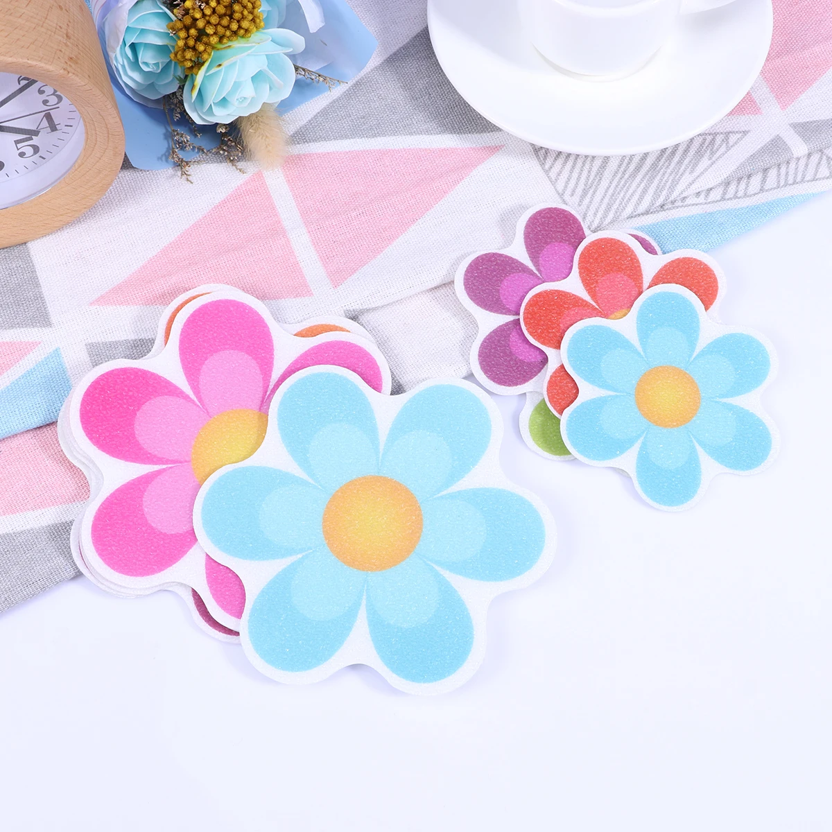 

10 Pcs Anti-slip Stickers Colorful Flower Design Non-slip Bath Skid for Bathtub Bathroom Kitchen Balcony Pool Stair Nosings