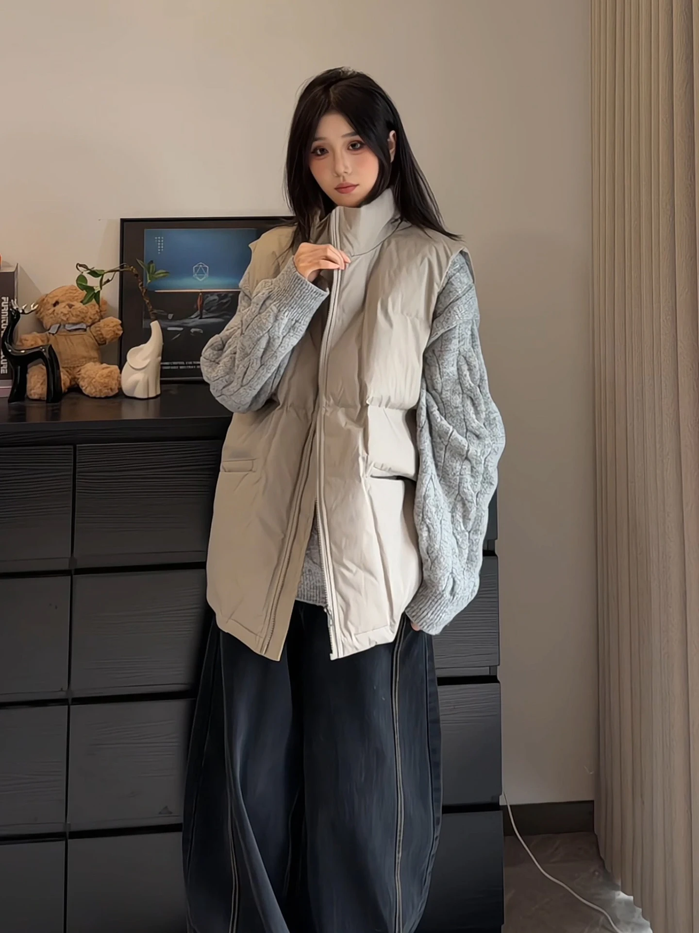 

Men's down Jaet Vest Hooded Quilted Zipper Closure Warmth Layering Sle Polyester Fiber Faionable Winter Outerwear